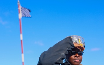 BM2 Jalynn Simmons conducts a communications check from the foc’sle