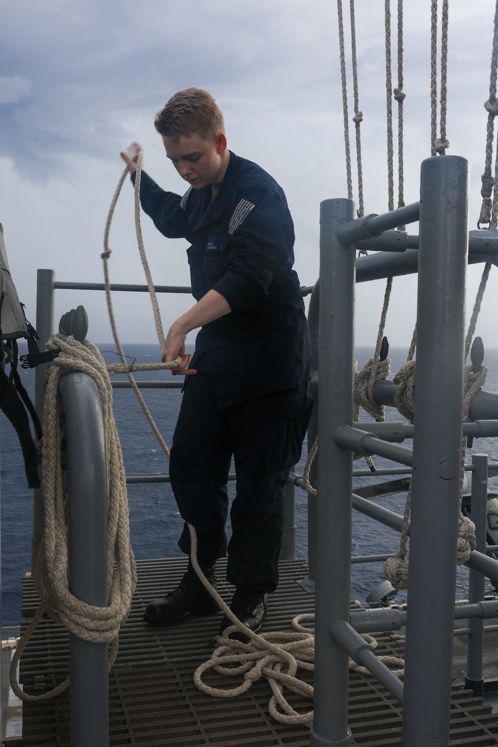 USS Iwo Jima Sailors Main Their Posts During Sea and Anchor Evolution USS Iwo Jima Sailors Main Their Posts During Sea and Anchor Evolution