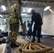 USS Iwo Jima Sailors Heave In Lines During Sea and Anchor Evolution