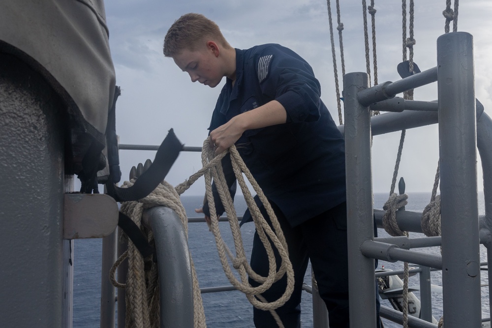 USS Iwo Jima Sailors Main Their Posts During Sea and Anchor Evolution USS Iwo Jima Sailors Main Their Posts During Sea and Anchor Evolution