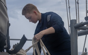 USS Iwo Jima Sailors Main Their Posts During Sea and Anchor Evolution