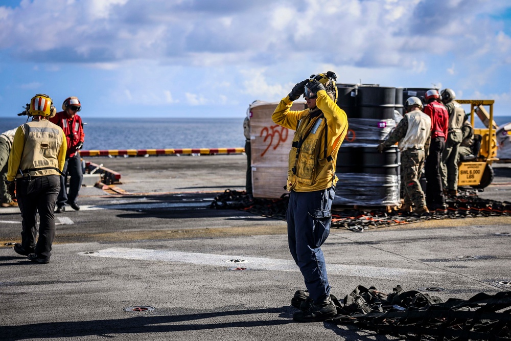 USS Iwo Jima Conducts a Replenishment At Sea