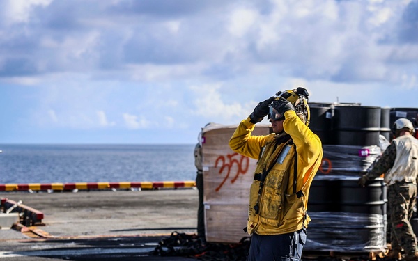 USS Iwo Jima Conducts a Replenishment At Sea
