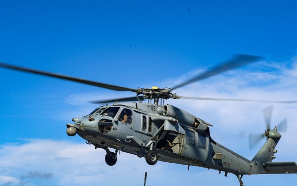 USS Iwo Jima Conducts Replinishment at Sea