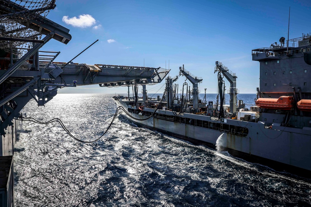 USS Iwo Jima Conducts a Replenishment At Sea