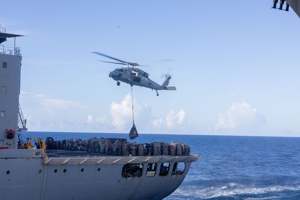 USS Iwo Jima Sailors Conduct a Replenishment At Sea USS Iwo Jima Sailors Conduct a Replenishment At Sea