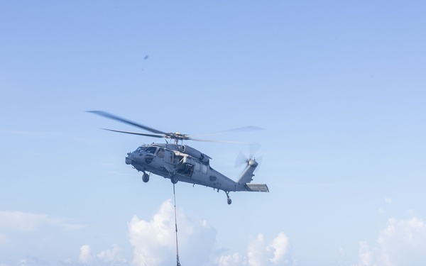USS Iwo Jima Sailors Conduct a Replenishment At Sea