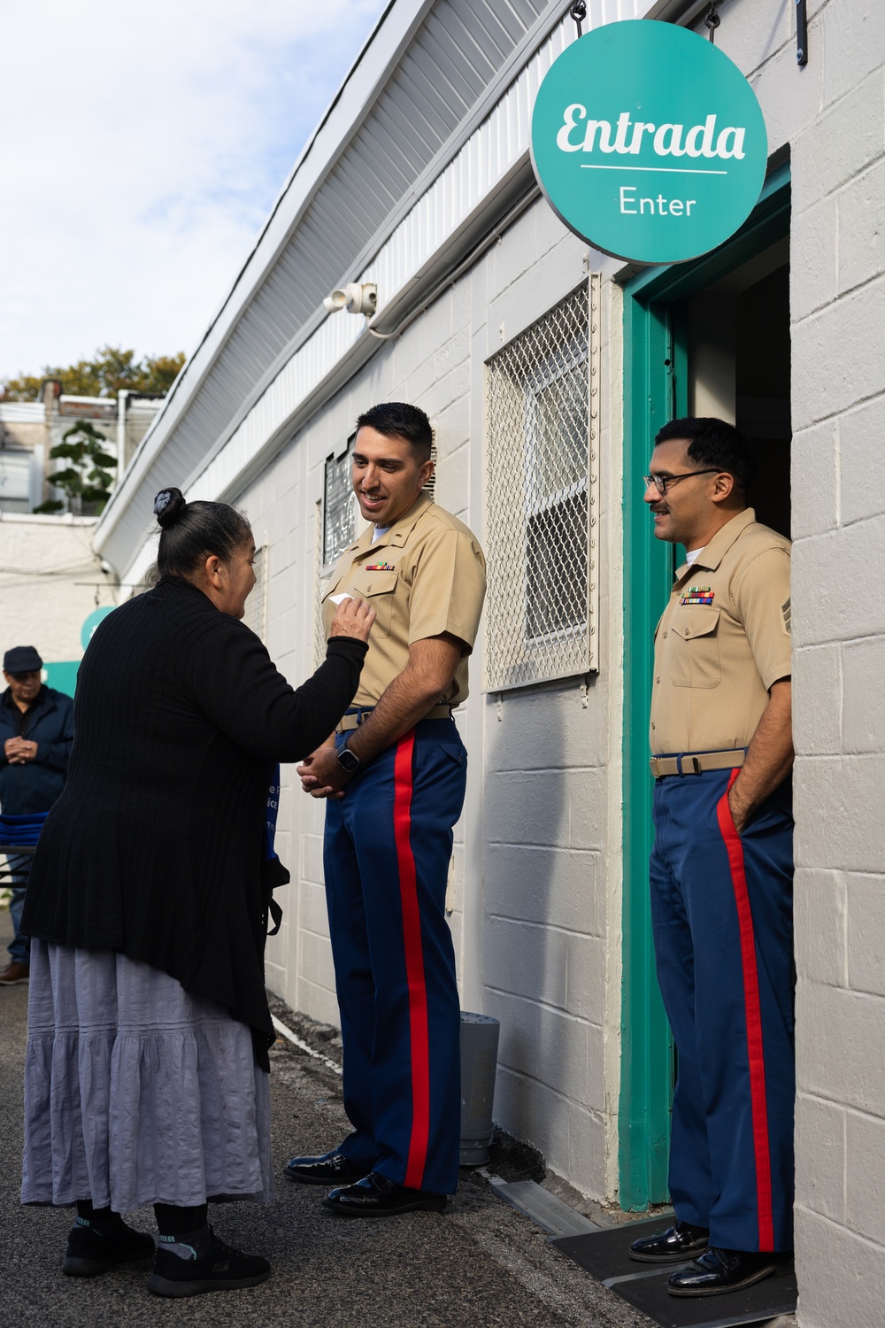 Navy and Marine Corps Volunteer at Small Things Market in Philadelphia