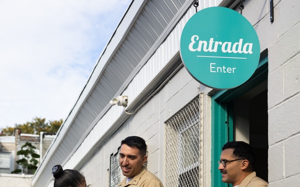 Navy and Marine Corps Volunteer at Small Things Market in Philadelphia