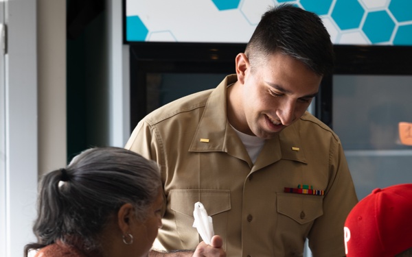 Navy and Marine Corps Volunteer at Small Things Market in Philadelphia