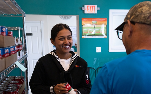 Navy and Marine Corps Volunteer at Small Things Market in Philadelphia