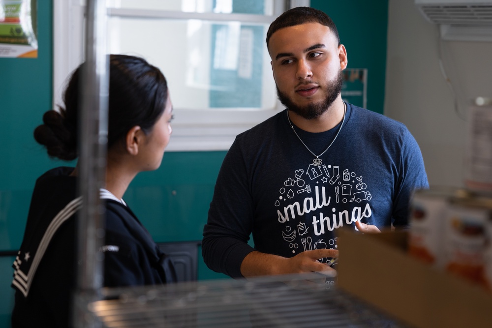 Navy and Marine Corps Volunteer at Small Things Market in Philadelphia