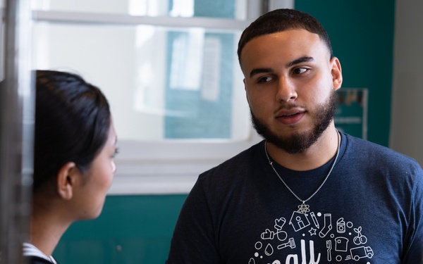 Navy and Marine Corps Volunteer at Small Things Market in Philadelphia