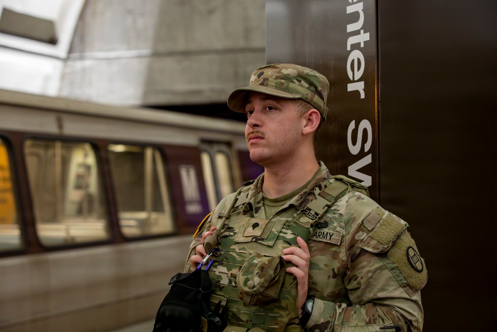 S.C. Guard Soldiers Patrol Federal Center Metro Station