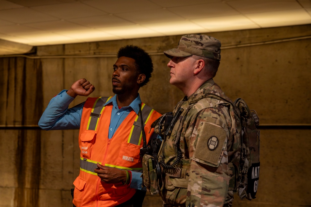 S.C. Guard Soldiers Patrol Federal Center Metro Station
