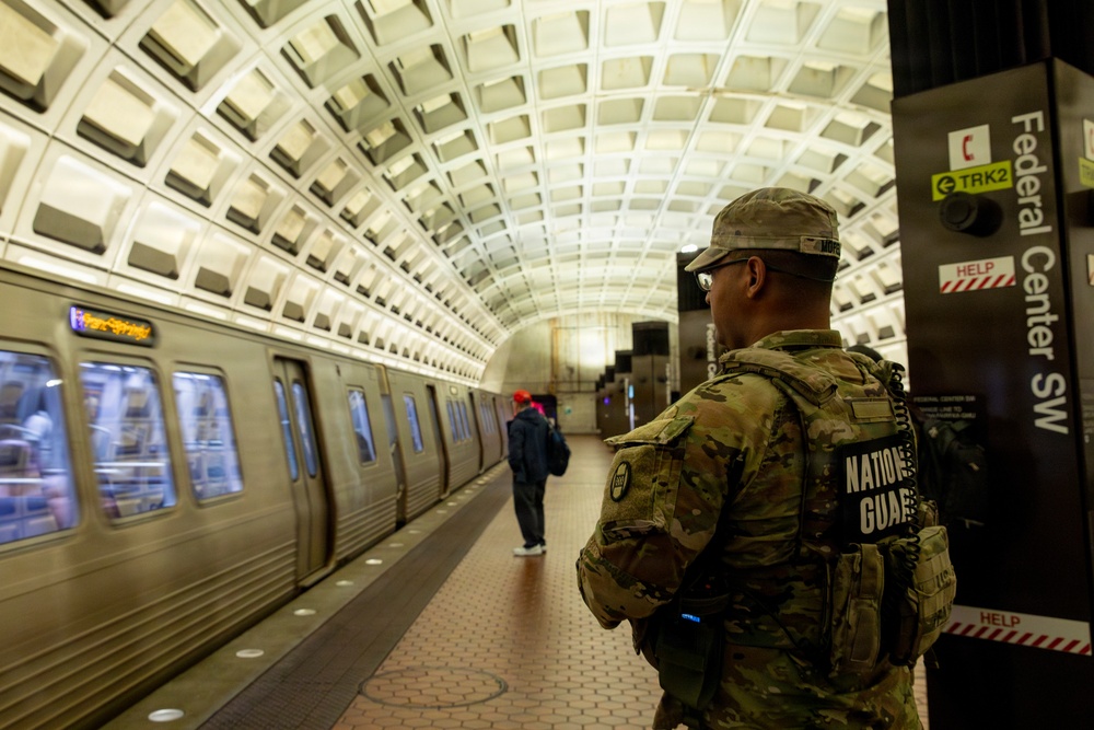 S.C. Guard Soldiers Patrol Federal Center Metro Station