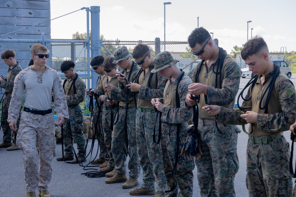U.S. Marines with 12th Littoral Combat Team conduct Fast Rope Master Course