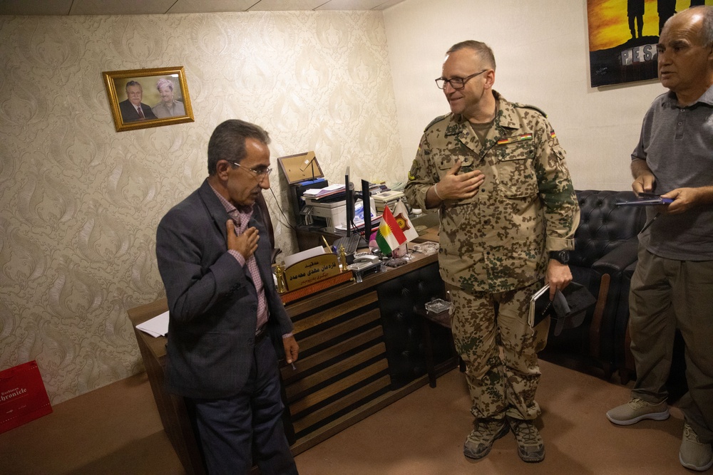 Joint Operations Command Advisory Team-North Visits Peshmerga General Directorate of Media and National Awareness in Key Leadership Engagement Meeting
