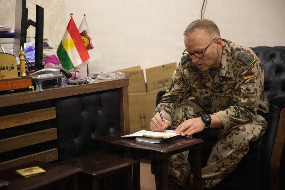 Joint Operations Command Advisory Team-North Visits Peshmerga General Directorate of Media and National Awareness in Key Leadership Engagement Meeting
