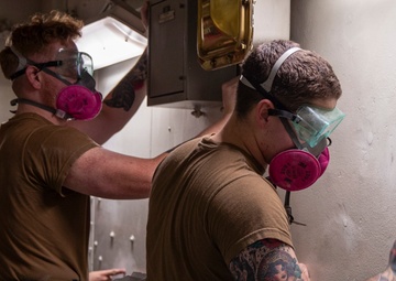 George Washington Sailors Conduct Paint Preparation