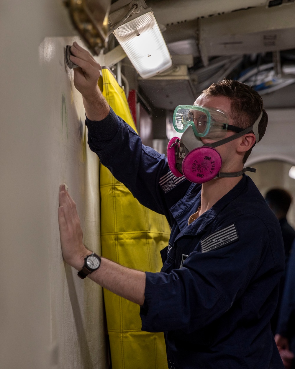 George Washington Sailors Conduct Paint Preparation