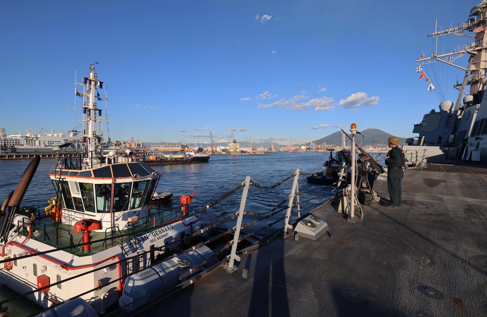 USS Roosevelt (DDG 80) Departs Naples, Italy