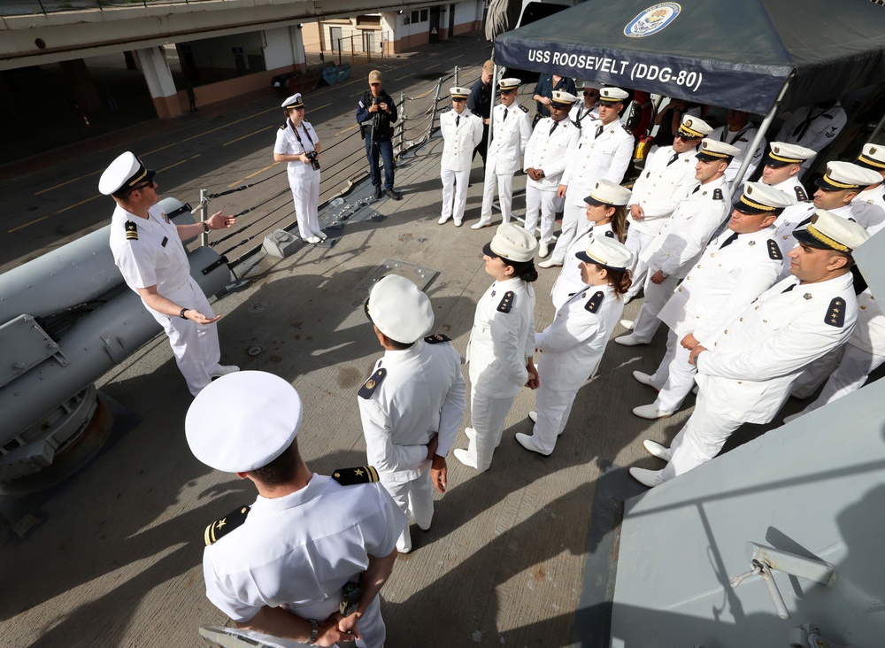 USS Roosevelt (DDG 80) Conducts a Ship Tour for the Algerian Navy in Algiers, Algeria