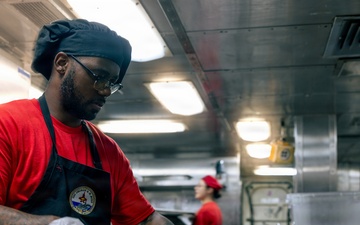 22nd MEU(SOC) | Sailors and Marines Prepare Dinner on USS San Antonio