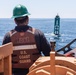 U.S. Coast Guard Buoy Tender George Cobb completes buoy swap operation off the coast of San Pedro, California.