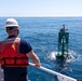 U.S. Coast Guard Buoy Tender George Cobb completes buoy swap operation off the coast of San Pedro, California.