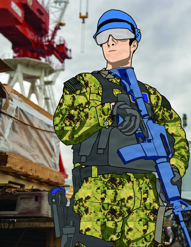 Master-at-Arms Standing Guard Graphic Illustration