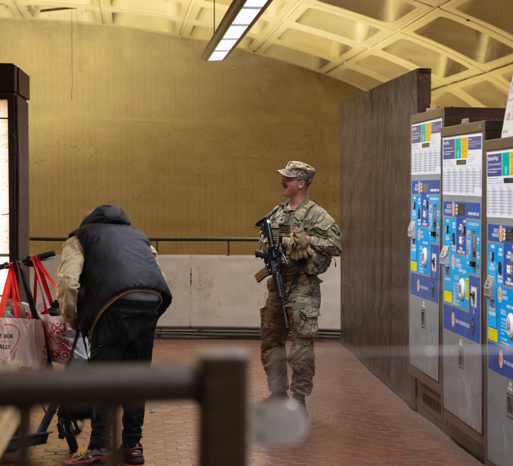 National Guard soldiers patrol Farragut Station