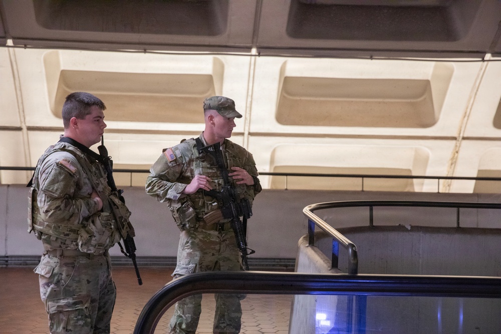 National Guard soldiers patrol Farragut Station