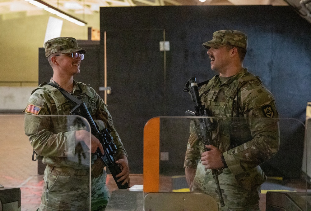 National Guard soldiers patrol Farragut Station
