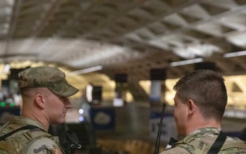 National Guard soldiers patrol Farragut Station