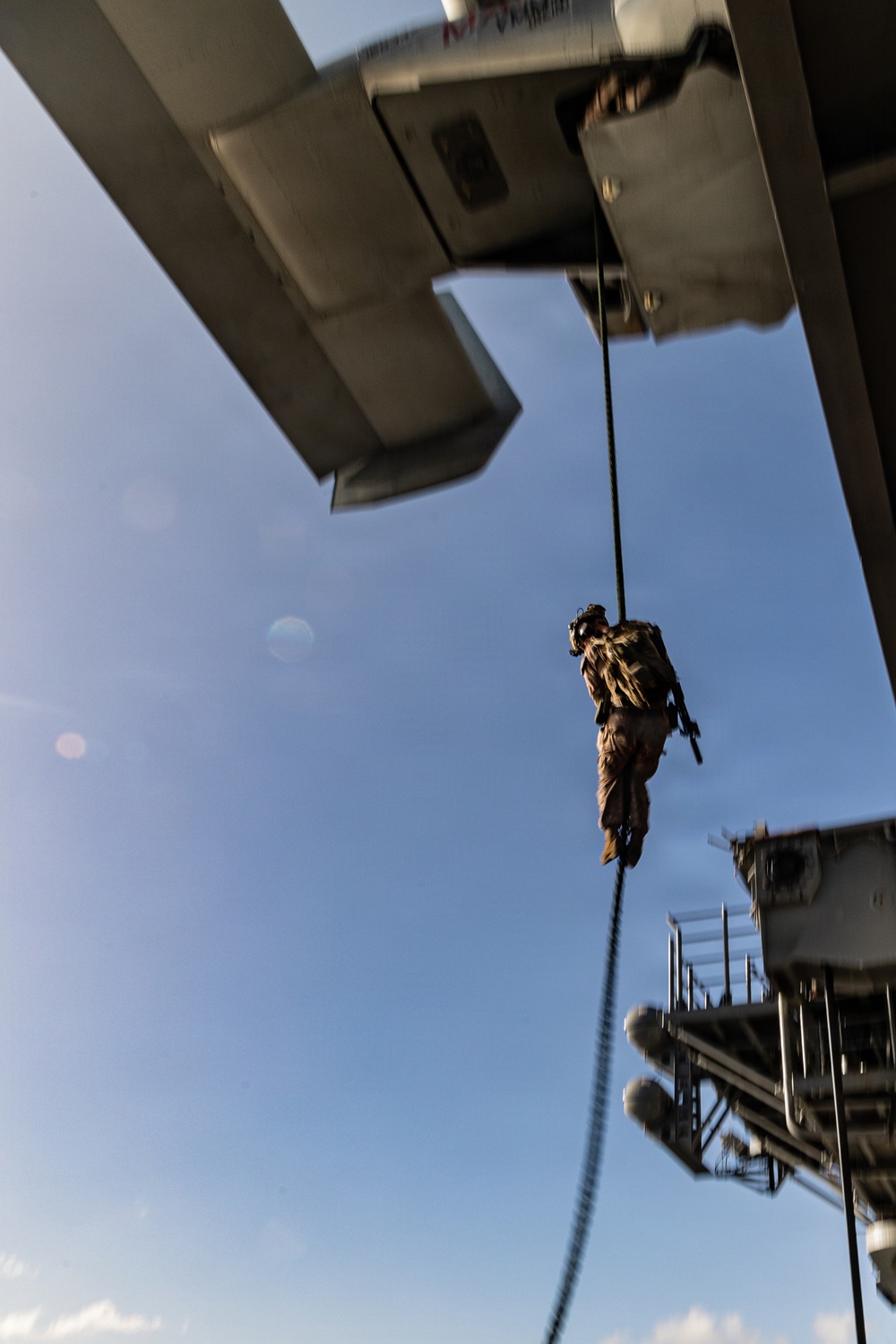 22nd MEU(SOC) | BLT Fast Rope Sustainment Training on USS Iwo Jima