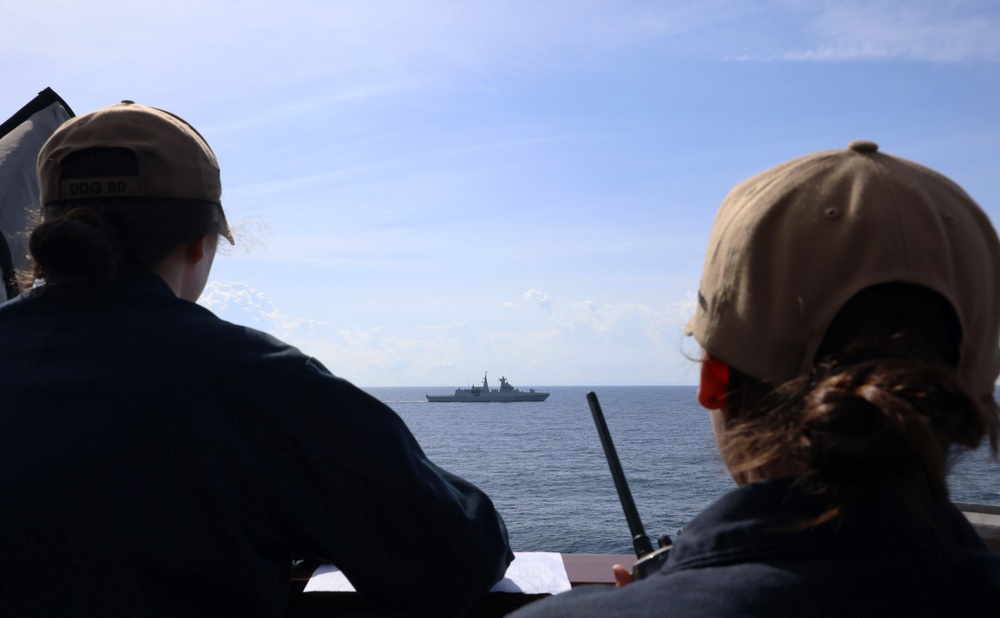USS Roosevelt (DDG 80) and Algerian Navy Conduct PASSEX in the Mediterranean Sea