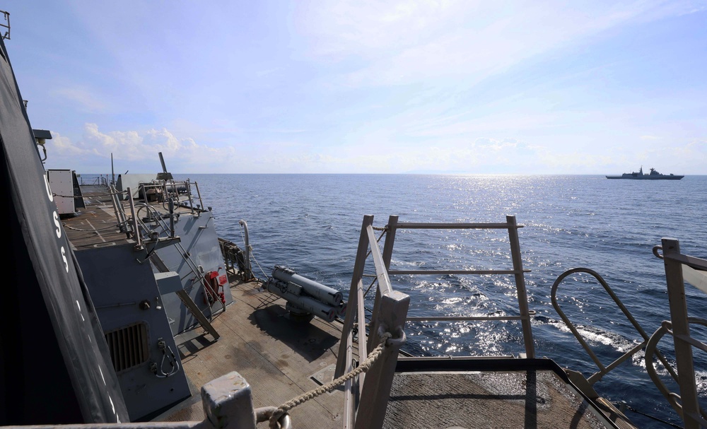 USS Roosevelt (DDG 80) and Algerian Navy Conduct PASSEX in the Mediterranean Sea