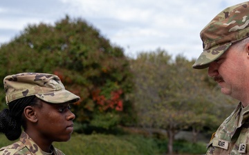 A Mississippi Army National Guard Soldier gets promoted in Washington, D.C.