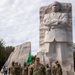 Mississippi National Guard Soldiers have a promotion ceremony in front of the Martin Luther King Jr. Monument