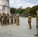A Mississippi National Guard Soldier gets promoted in front of the Martin Luther King, Jr. Memorial