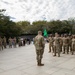 A Mississippi National Guard Soldier gets promoted in front of the Martin Luther King, Jr. Memorial