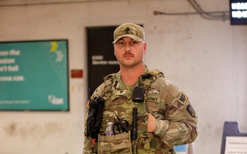 Soldier in the Metro Station