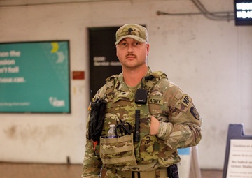 Soldier in the Metro Station
