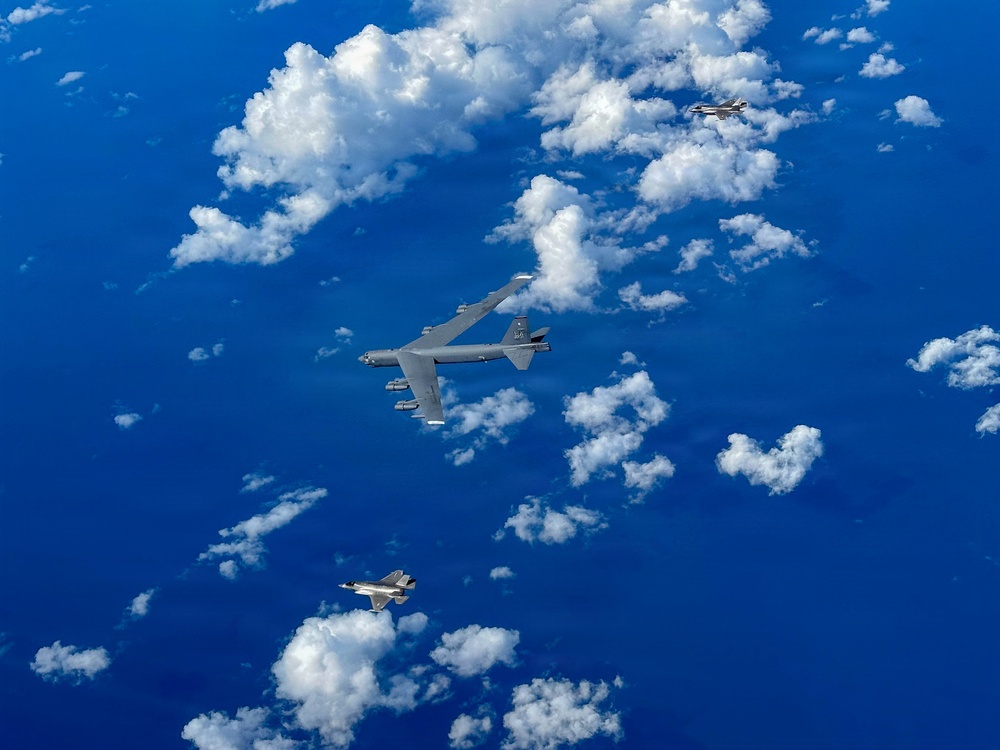 B-52H, F35 conduct bomber attack demo