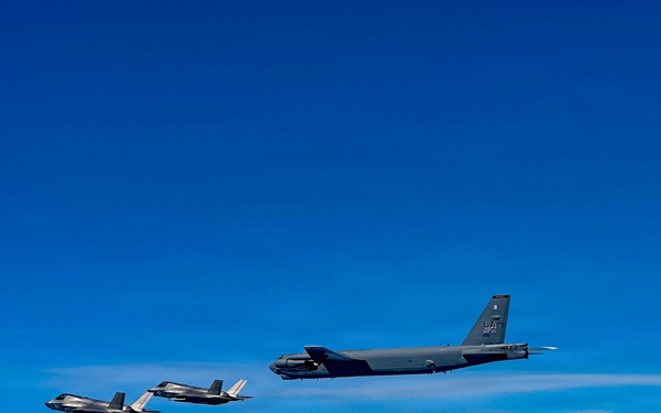 B-52H, F35 conduct bomber attack demo