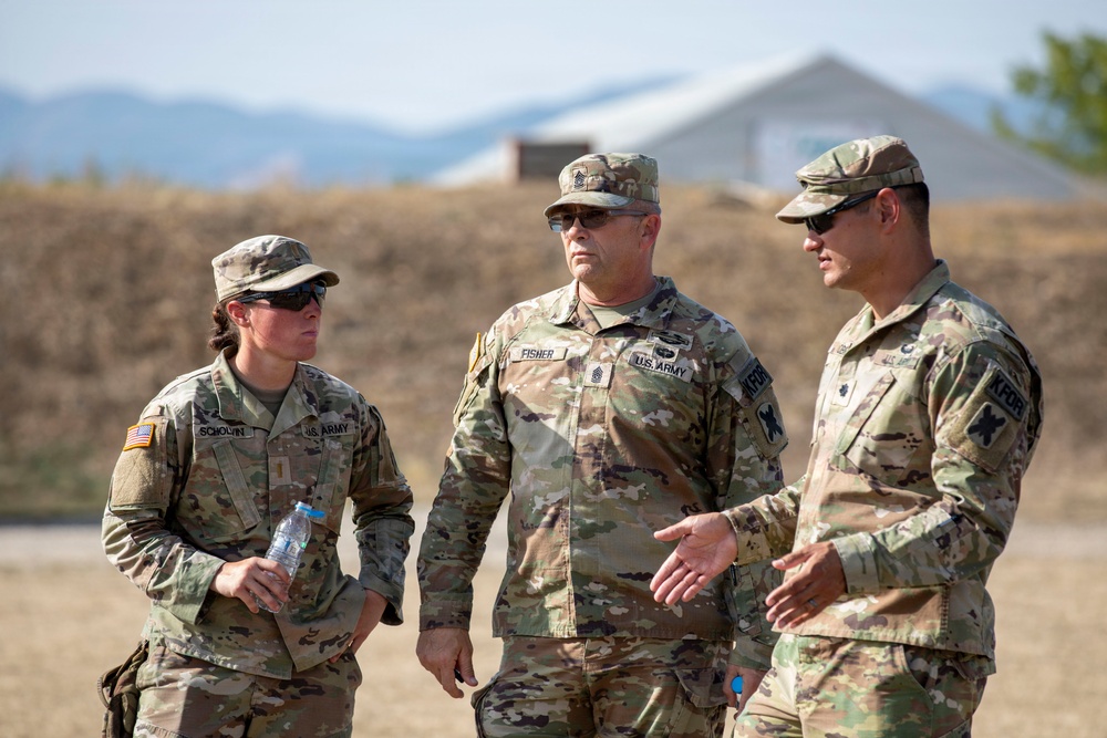 KFOR’s U.S. Army Infantry contingent performs crowd riot control lanes