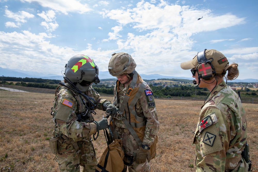 U.K. and U.S. KFOR MEDEVAC Team Training Builds Readiness in Kosovo