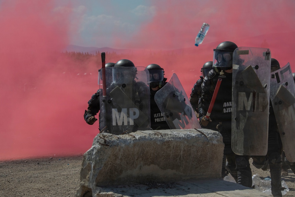 Polish Soldiers Sharpen Crowd Riot Control Skills in Kosovo