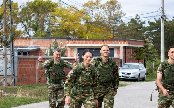 KFOR Multinational Soldiers Test Endurance During Danish Contingent March